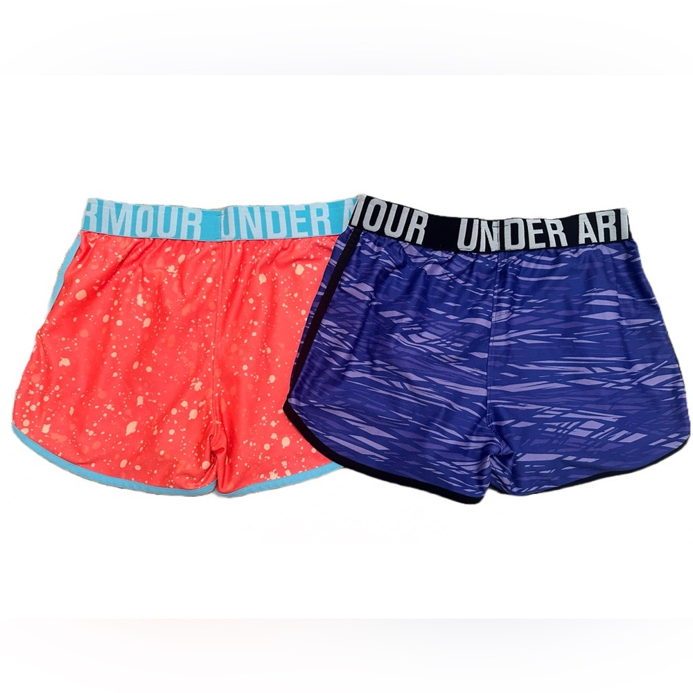 Under Armour Kids Girls Youth Shorts Size Youth Large, 2 Pairs Great Condition - Picture 3 of 3